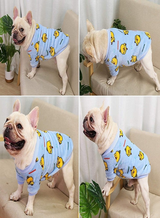 PETANGEL Fleece Dog Shirt, Soft Flannel Dog Sweatshirt Clothes for Puppy Small Dogs, Cute Duck Winter Party Dress Up Clothes for French Bulldog, Poodle Pug (Size: XXL, Chest: 68 cm), blue, 1 Count - Image 3